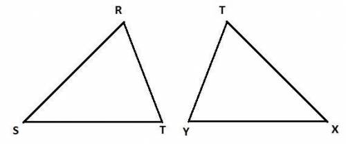 Complete the pairs of corresponding parts if △RST ≅ △TXY