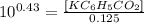 10^{0.43} =\frac{[KC_6H_5CO_2]}{0.125}