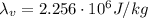 \lambda_v=2.256\cdot 10^6 J/kg