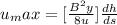 u_max= [\frac{B^2y}{8u}]\frac{dh}{ds}