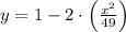 y = 1 - 2\cdot \left(\frac{x^{2}}{49}  \right)