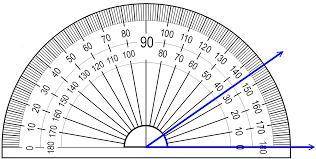Use the protractor to measure this angle
