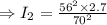 \Rightarrow {I_2}=\frac{56^2\times 2.7}{70^2}