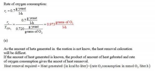 He growth of baker's yeast (S. cerevisiae) on glucose may be simply described by following equation
