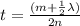 t =  \frac{(m + \frac{1}{2} \lambda ) }{2 n}