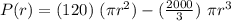 P(r)=(120)\ (\pi r^2) - (\frac{2000}{3} )\ \pi r^3