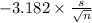 -3.182 \times {\frac{s}{\sqrt{n} } }