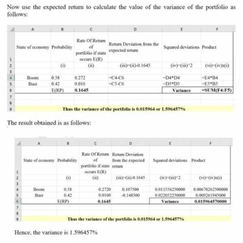 Consider the following information: Rate of Return If State Occurs State of Probability of Economy S