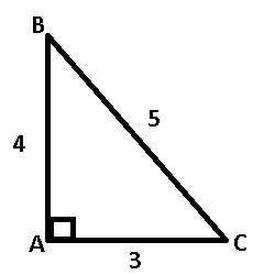 In the triangle below, Four-fifths represents which ratio? Right triangle A B C is shown. Side A B h