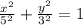 \frac{ {x}^{2} }{ {5}^{2} }  +  \frac{ {y}^{2} }{ {3}^{2} }  = 1