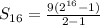 S_{16} = \frac{9(2^{16}-1) }{2-1}