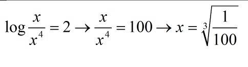 Solve this equation log x - 4log x =2
