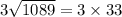 3\sqrt{1089}=3\times 33