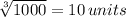 \sqrt[3]{1000} = 10  \, units