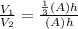 \frac{V_{1}}{V_{2}}=\frac{\frac{1}{3}(A)h}{(A)h}