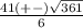 \frac{41(+-)\sqrt{361} }{6}