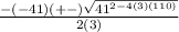 \frac{-(-41)(+-)\sqrt{41^{2-4(3)(110)} } }{2(3)}