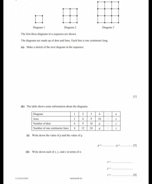 (c) The total number of one centimeter lines in the first n diagrams is given by the expression  23n