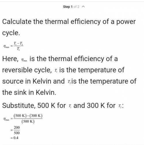 5.16 A power cycle operating between hot and cold reservoirs at 500 K and 300 K, respectively, recei