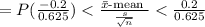 =P(\frac{-0.2 }{ 0.625})
