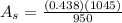 A_s = \frac{(0.438) (1045)}{950}