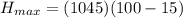 H_{max} = (1045)(100- 15)