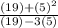 \frac{(19)+(5)^2}{(19)-3(5)}