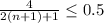 \frac{4}{2(n+1)+1} \leq 0.5