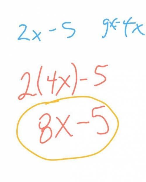 F(x) = 2x-5 g(x) = 4x