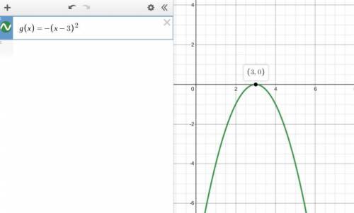 What are the x-intercept and vertex of this quadratic function?  g(x)=-5(x-3)^2