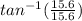 tan^{-1} (\frac{15.6}{15.6} )
