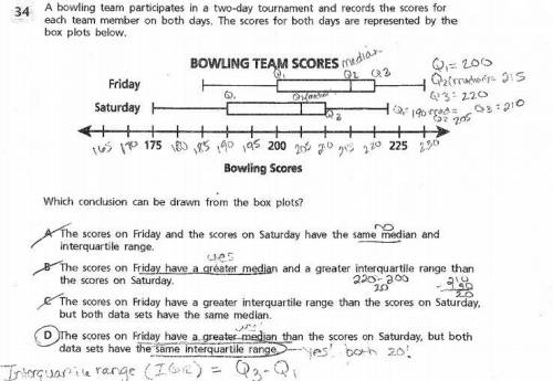 A bowling team participates in a two-day tournament and records the scores for each team member on b