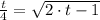 \frac{t}{4} = \sqrt{2\cdot t - 1}