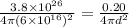 \frac{3.8\times 10^{26}}{4\pi (6\times 10^{16})^2}=\frac{0.20}{4\pi d^2}