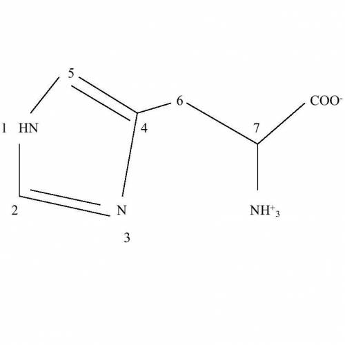 Histidine has 3 nitrogens. arrange the indicated nitrogens in decreasing order of basicity (1 = most