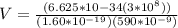 V = \frac{(6.625 *10{-34} ( 3*10^{8}))}{(1.60*10^{-19} ) (590 *10^{-9})}