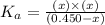K_a=\frac{(x)\times (x)}{(0.450-x)}