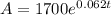 A = 1700e^{0.062t} \\