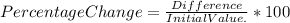 Percentage Change = \frac{Difference}{Initial Value.} * 100