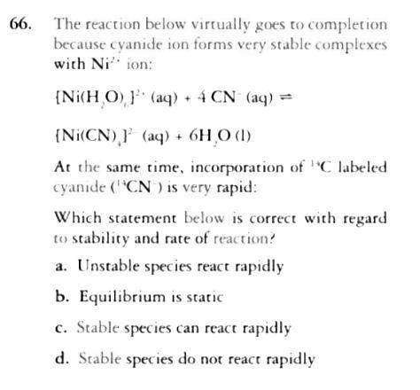 The reaction below virtually goes to completion because cyanide ion forms very stable complexes with