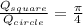 \frac{Q_{square}}{Q_{circle}} = \frac{\pi }{4}