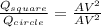 \frac{Q_{square}}{Q_{circle}} = \frac{AV^2}{AV^2}