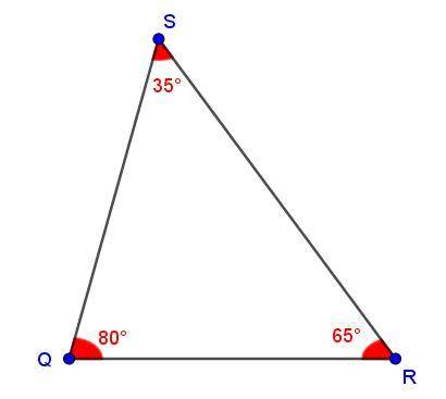 Which side of triangle QRS is the longest?