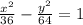\frac{x^{2}}{36} - \frac{y^{2}}{64}=1