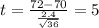 t=\frac{72-70}{\frac{2.4}{\sqrt{36}}}=5