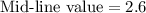 \text{Mid-line value}=2.6