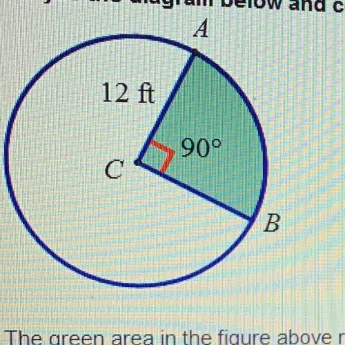 The green area in the figure above represents a section of grass for a putting green. Find the area