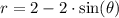 r=2-2\cdot \text{sin}(\theta)
