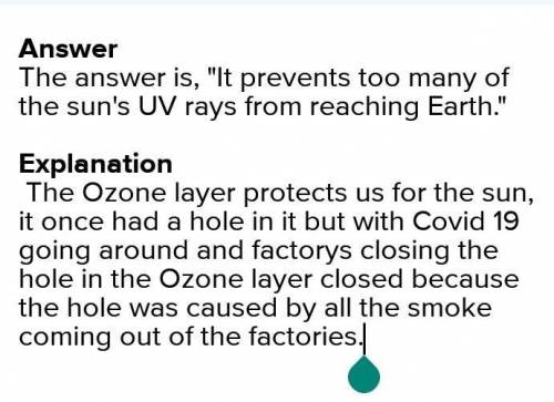 Why is the ozone layer important to living organisms? The hole in the ozone layer is improving the E