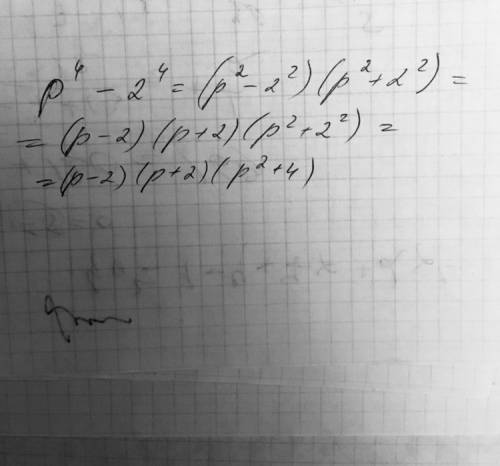 What is the completely factored form of p^4-16